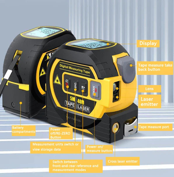 Laser Tape Measure 3 in 1